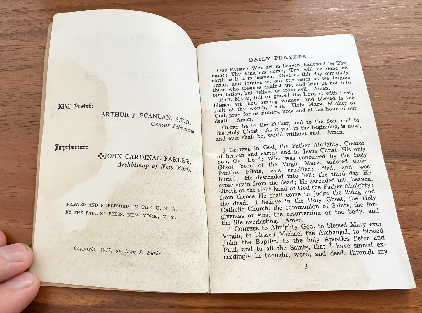 Livre de prières catholique pour l'armée et la marine américaine 100% original