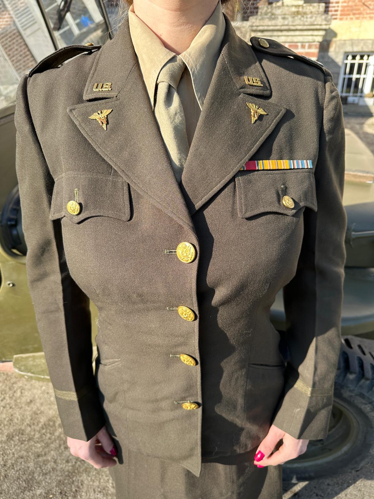 Uniforme Femme ANC Officier USA ww2 - Original Named